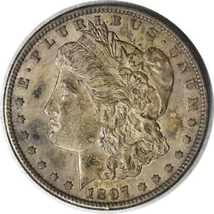 1897-S モーガン シルバー ダラー AU スライダー 未認定 #1128 1897-S Morgan Silver Dollar AU Slider Uncertified #1128 1897-S Morgan Silver Dollar AU Slider Uncertified #1128