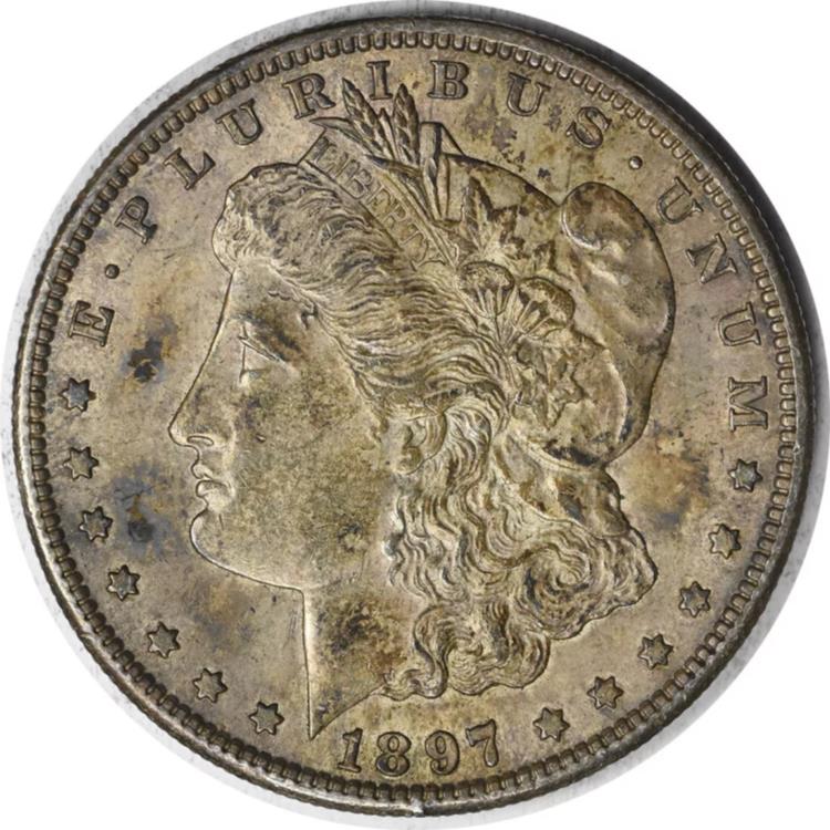1897-S モーガン シルバー ダラー AU スライダー 未認定 #1128 1897-S Morgan Silver Dollar AU Slider Uncertified #1128 1897-S Morgan Silver Dollar AU Slider Uncertified #1128